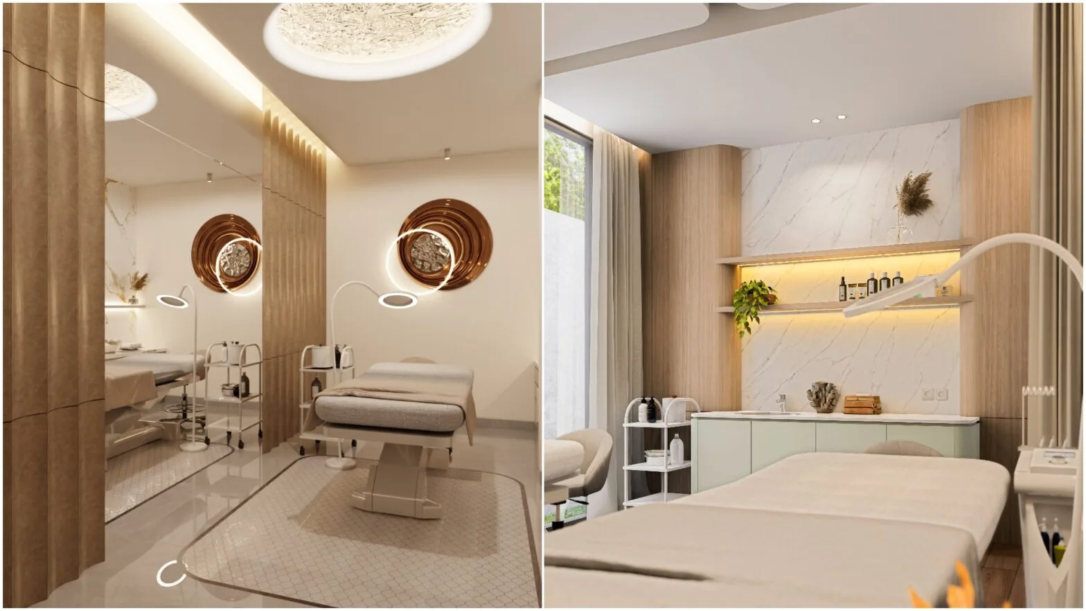 Desain Interior Klinik Kecantikan – Warm & Elegant: Inspirasi Interior Skincare Center – Jakarta Bandung Semarang Solo Jogja Surabaya