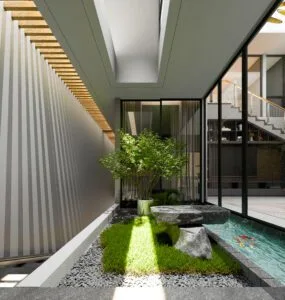 Innercourt di modern house arsitek solo arsitek jakarta arsitek surabaya