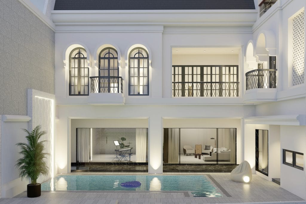 Kolam Renang American Classic House dari ConArch Studio