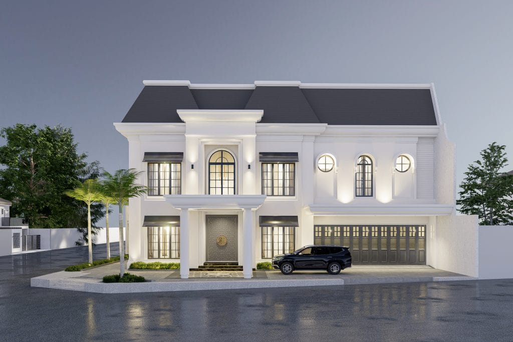 Fasad American Classic Concept House dari ConArch Studio